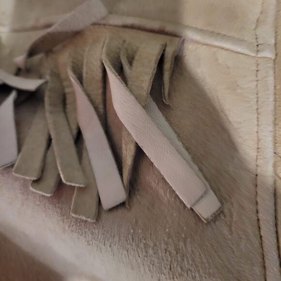 Vintage Fringe Leather Jacket Tan Blazer Deerskin Buckskin 70s Easy Rider Small - Picture 11 of 16